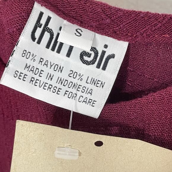 Vintage 90s Red Maxi Tank Dress Sundress S Sleeveless Raw Weave Boho Hippie - Picture 3 of 6